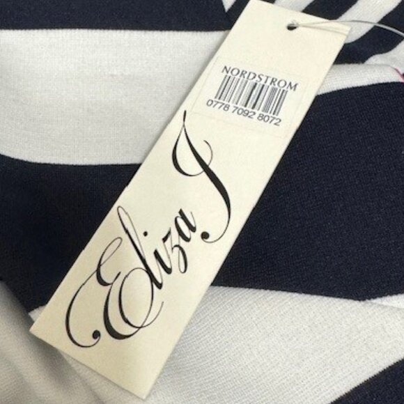 This Eliza J ~ Size 8 Navy Blue, White & Pink knee-Length Dress - Picture 8 of 8